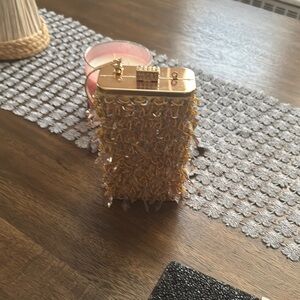 Gold Beaded Evening Clutch